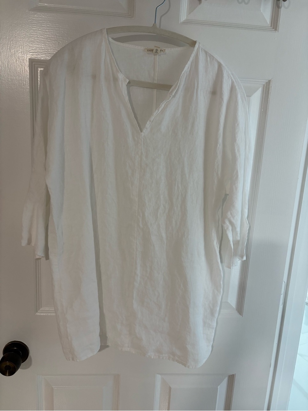 Eileen Fisher Relaxed V-Neck White Tunic